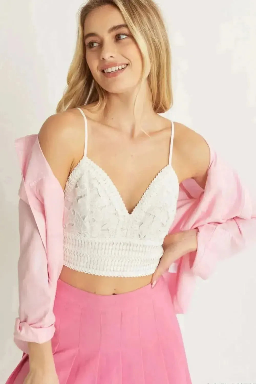 Love Tree Textured Lace Crop Cami - Bad Moms Club