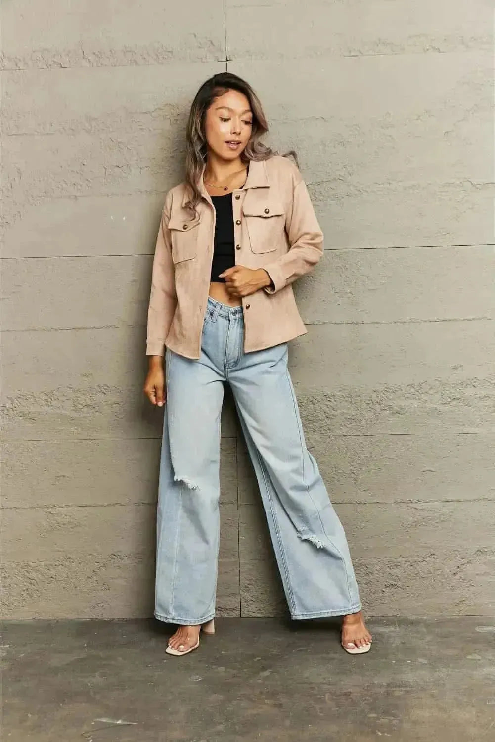 Button Down Collared Jacket - Bad Moms Club