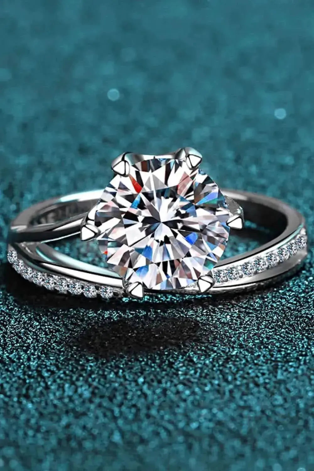 3 Carat Moissanite 6-Prong Ring - Bad Moms Club