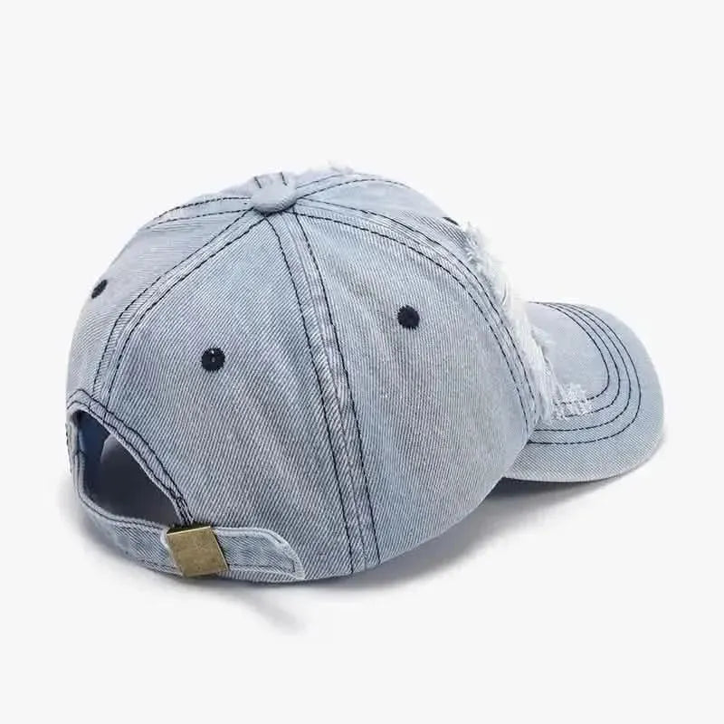 Distressed Cotton Baseball Cap - Bad Moms Club