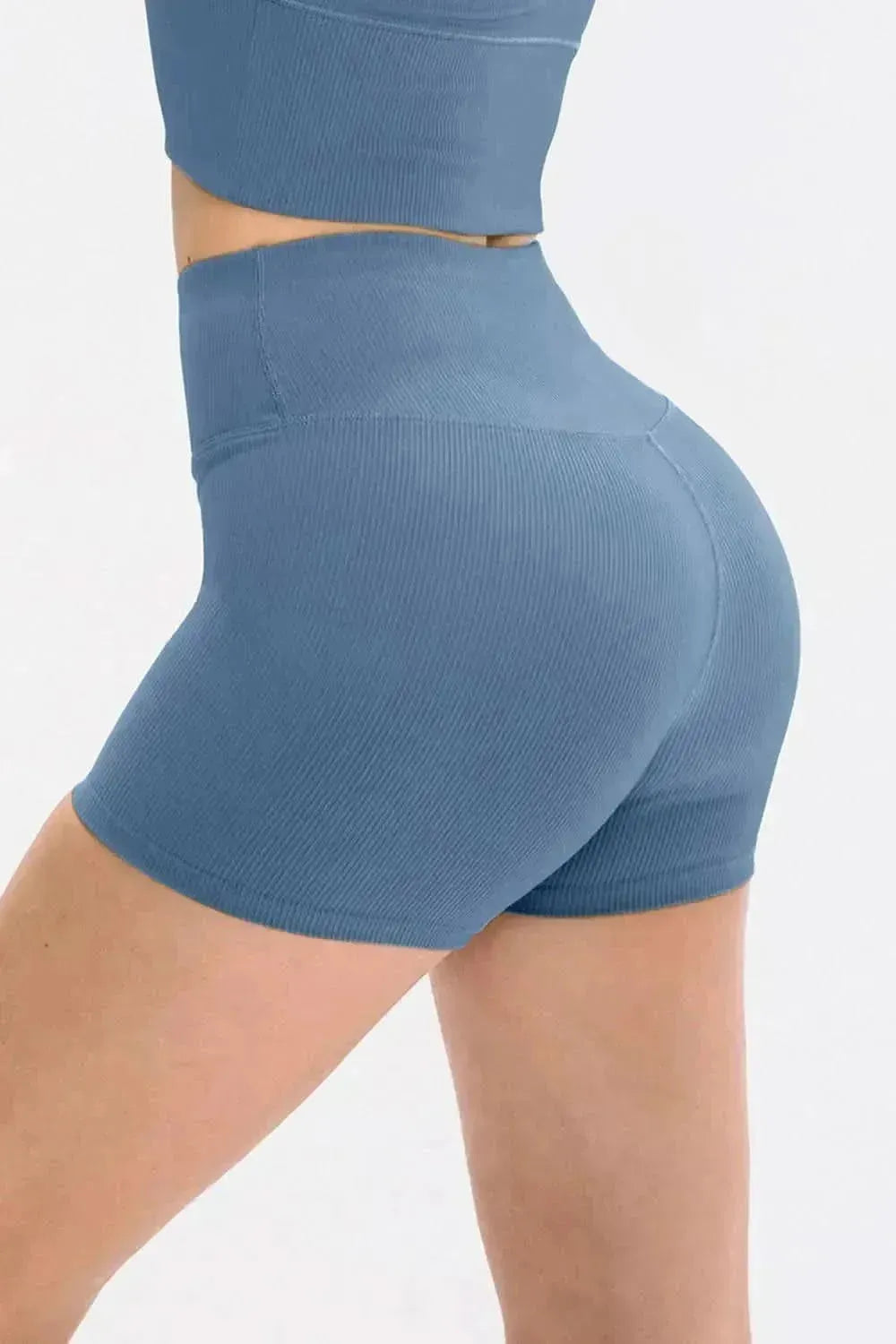 Slim Fit Wide Waistband Sports Shorts - Bad Moms Club