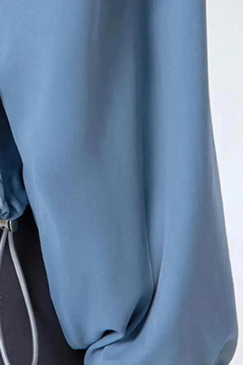Drawstring Zip Up Dropped Shoulder Active Outerwear - Bad Moms Club