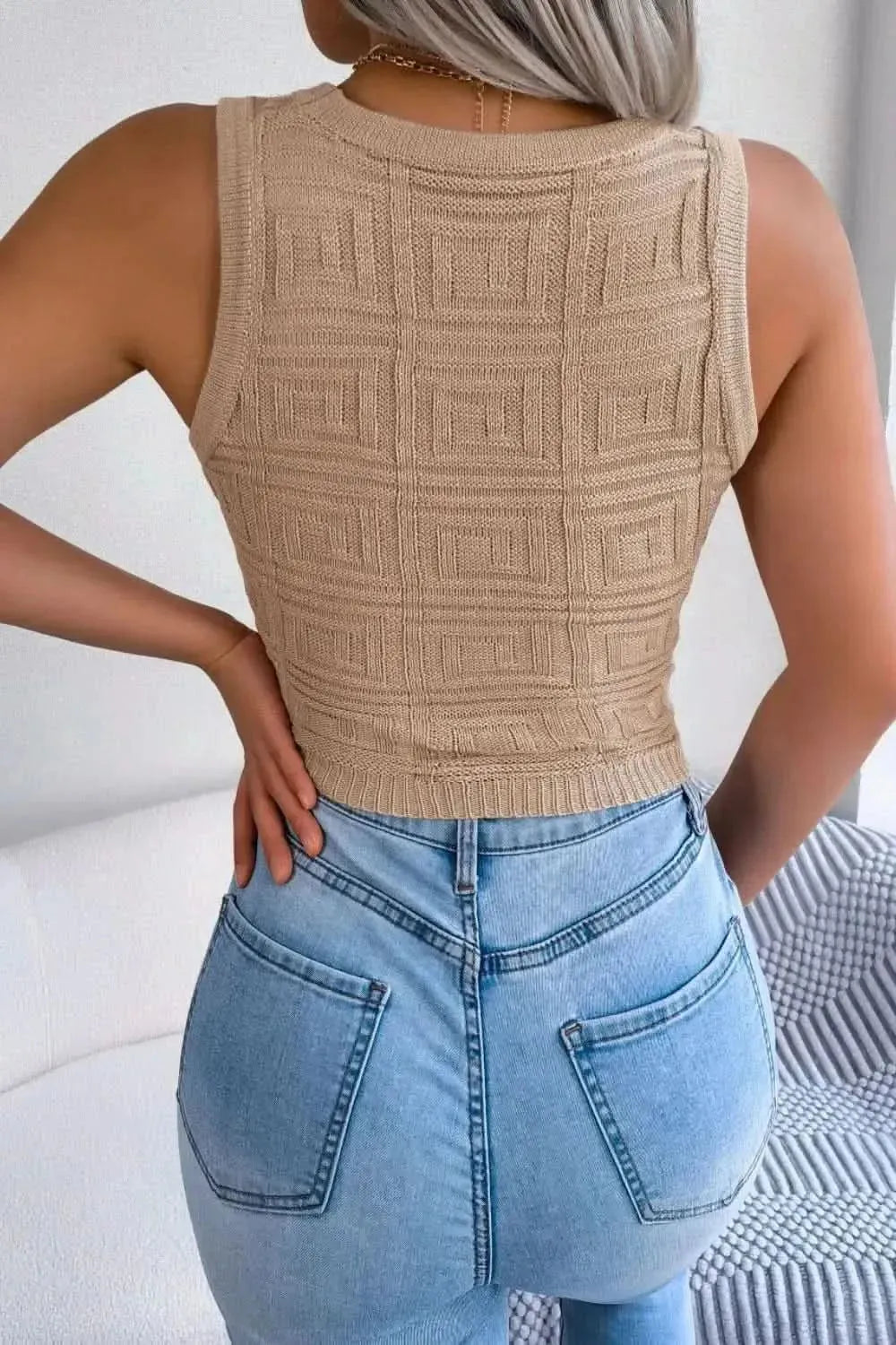 Cutout Sleeveless Knit Top - Bad Moms Club