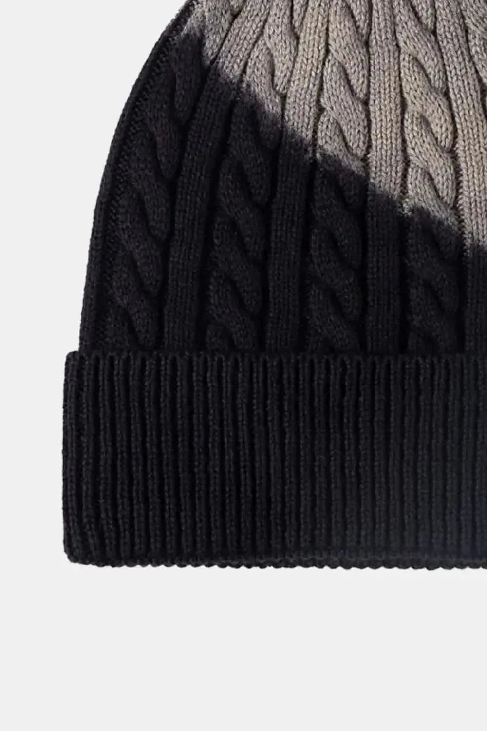 Contrast Tie-Dye Cable-Knit Cuffed Beanie - Bad Moms Club