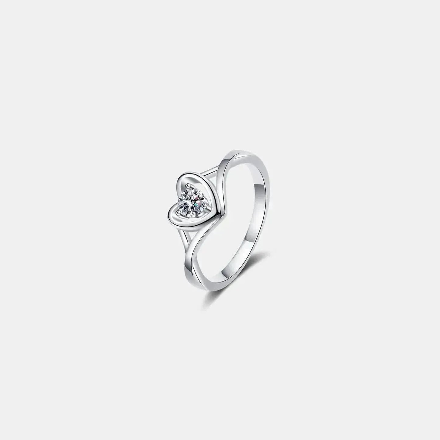 Moissanite Heart 925 Sterling Silver Ring - Bad Moms Club