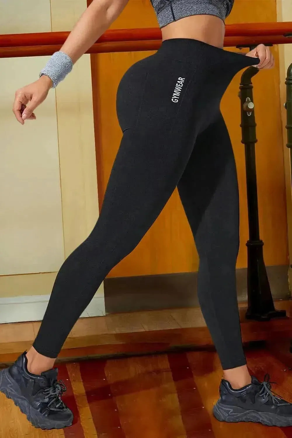 Wide Waistband Sports Leggings - Bad Moms Club