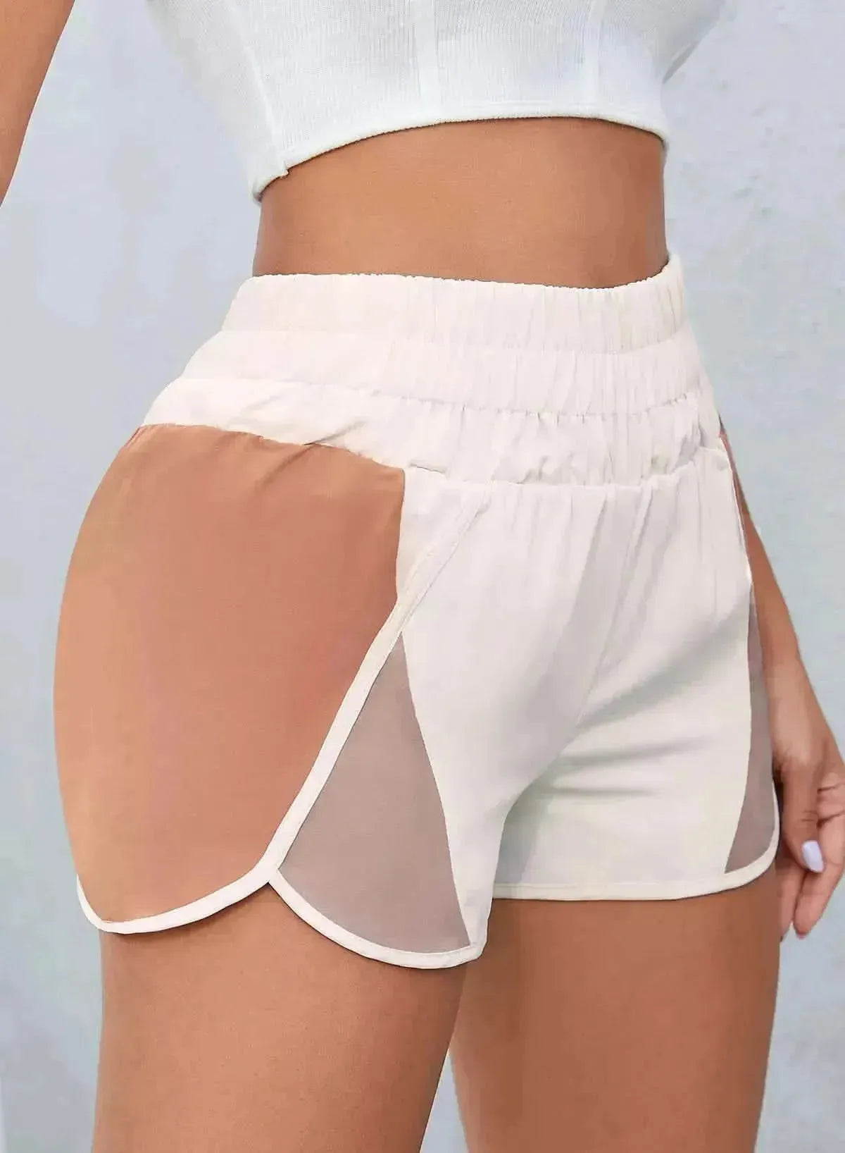 Color Block Wide Waistband Shorts - Bad Moms Club