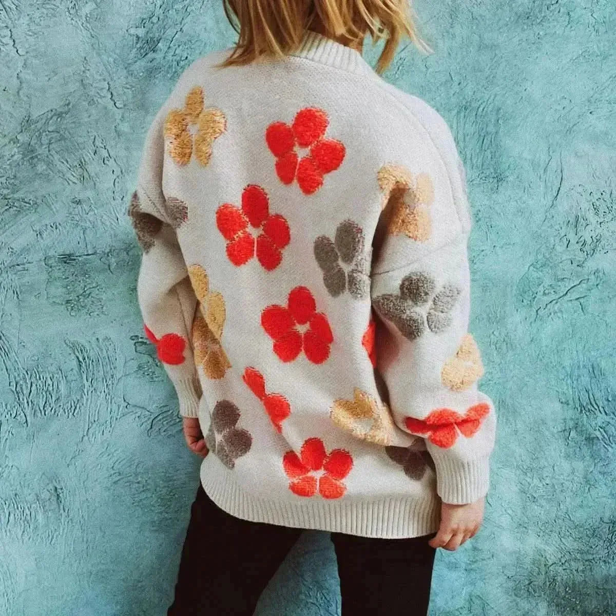 Floral V-Neck Button Up Cardigan with Pockets - Bad Moms Club