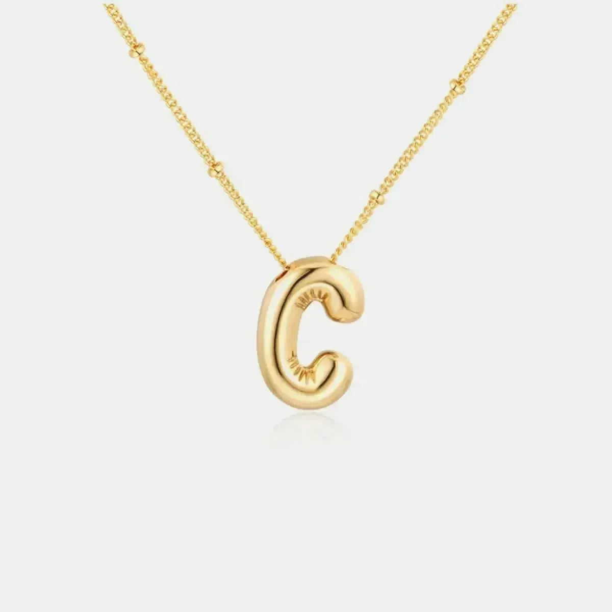 Gold-Plated Bubble Initial Necklace - Bad Moms Club