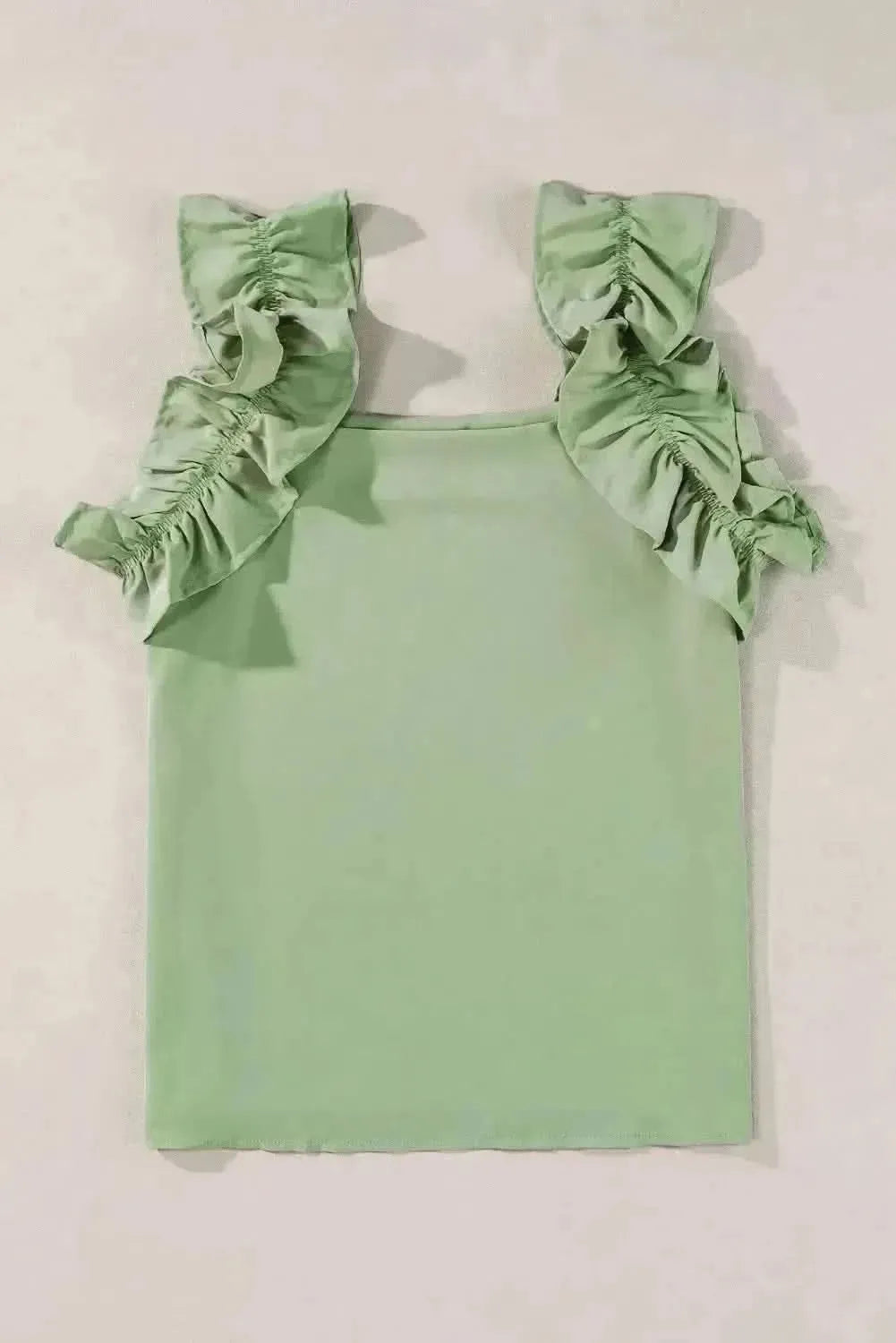 Ruffled Square Neck Tank - Bad Moms Club