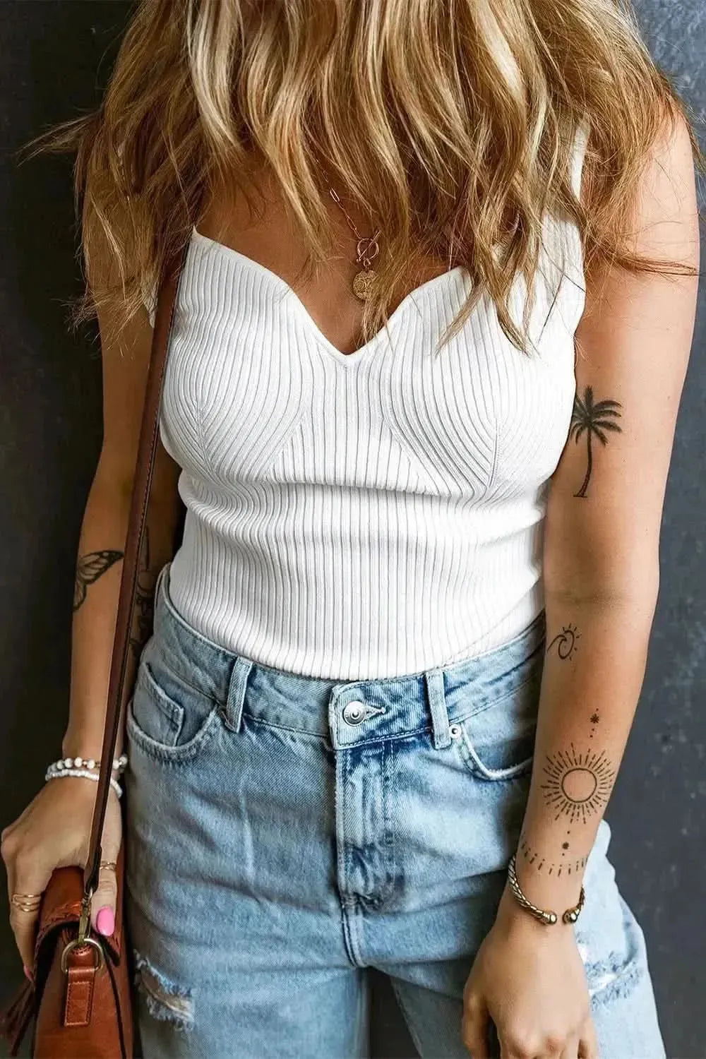 Sweetheart Neck Wide Strap Tank - Bad Moms Club