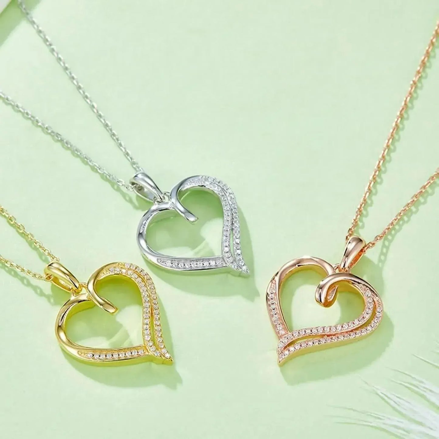 Moissanite 925 Sterling Silver Heart Shape Necklace - Bad Moms Club