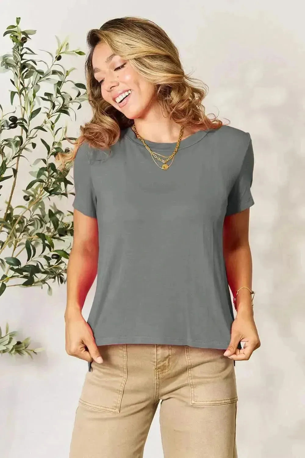 Basic Bae Full Size Round Neck Short Sleeve T-Shirt - Bad Moms Club