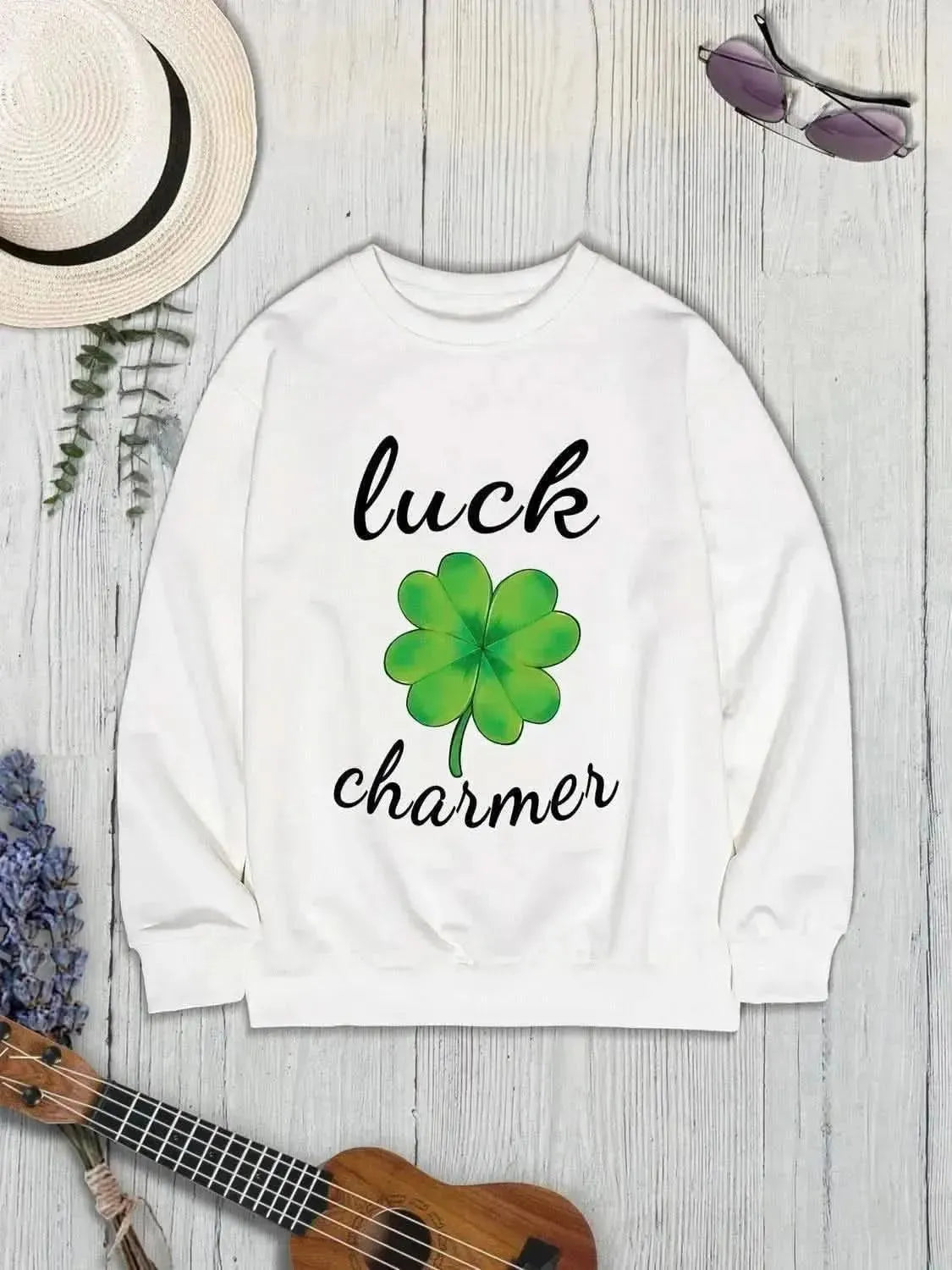 LUCK CHARMER Round Neck Sweatshirt - Bad Moms Club