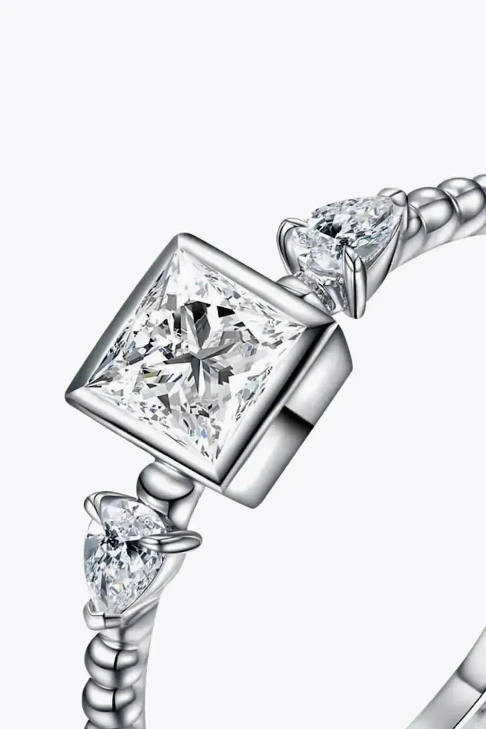 Moissanite Square Shape 925 Sterling Silver Ring - Bad Moms Club