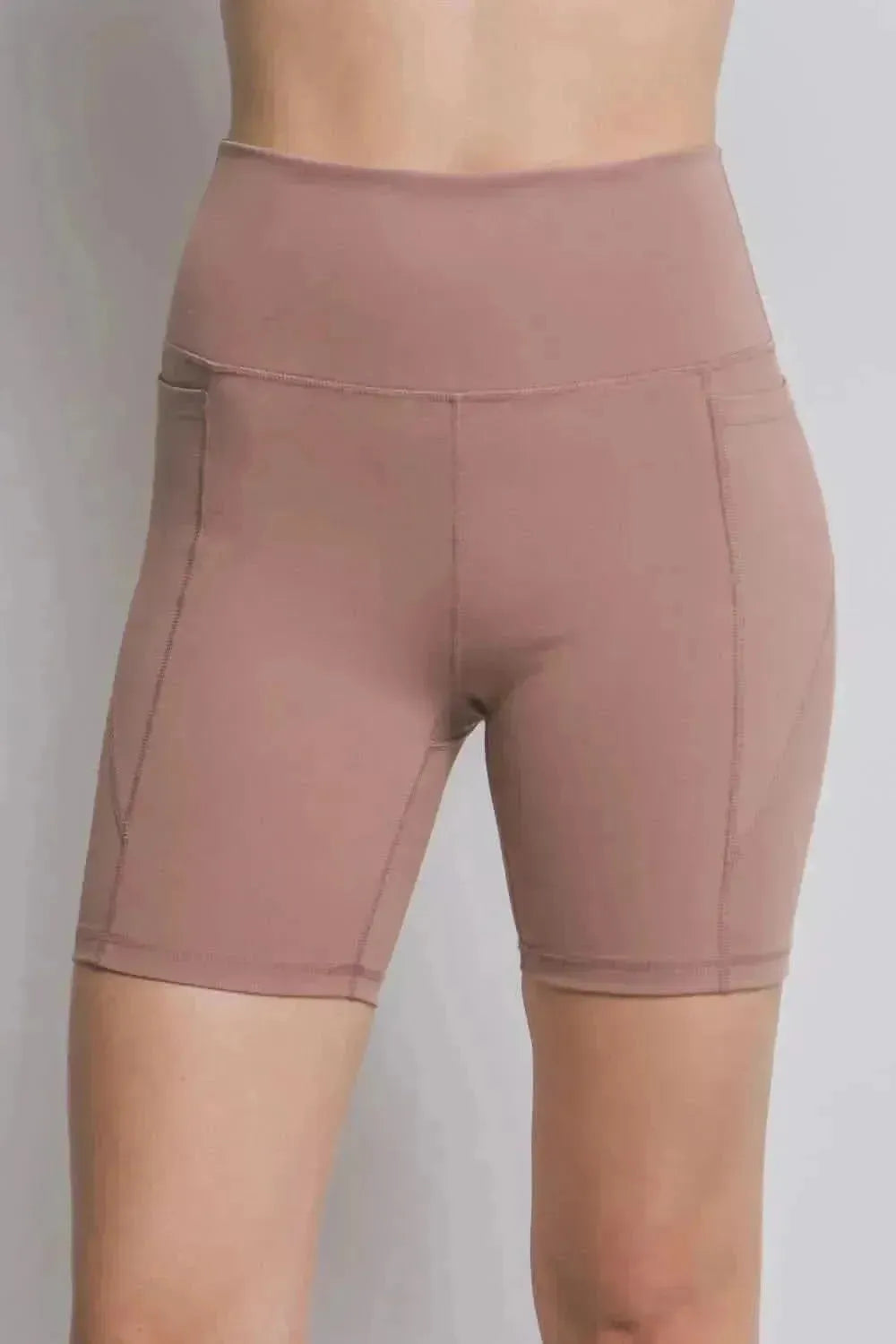 Love Tree High Waist Seam Detail Active Shorts - Bad Moms Club
