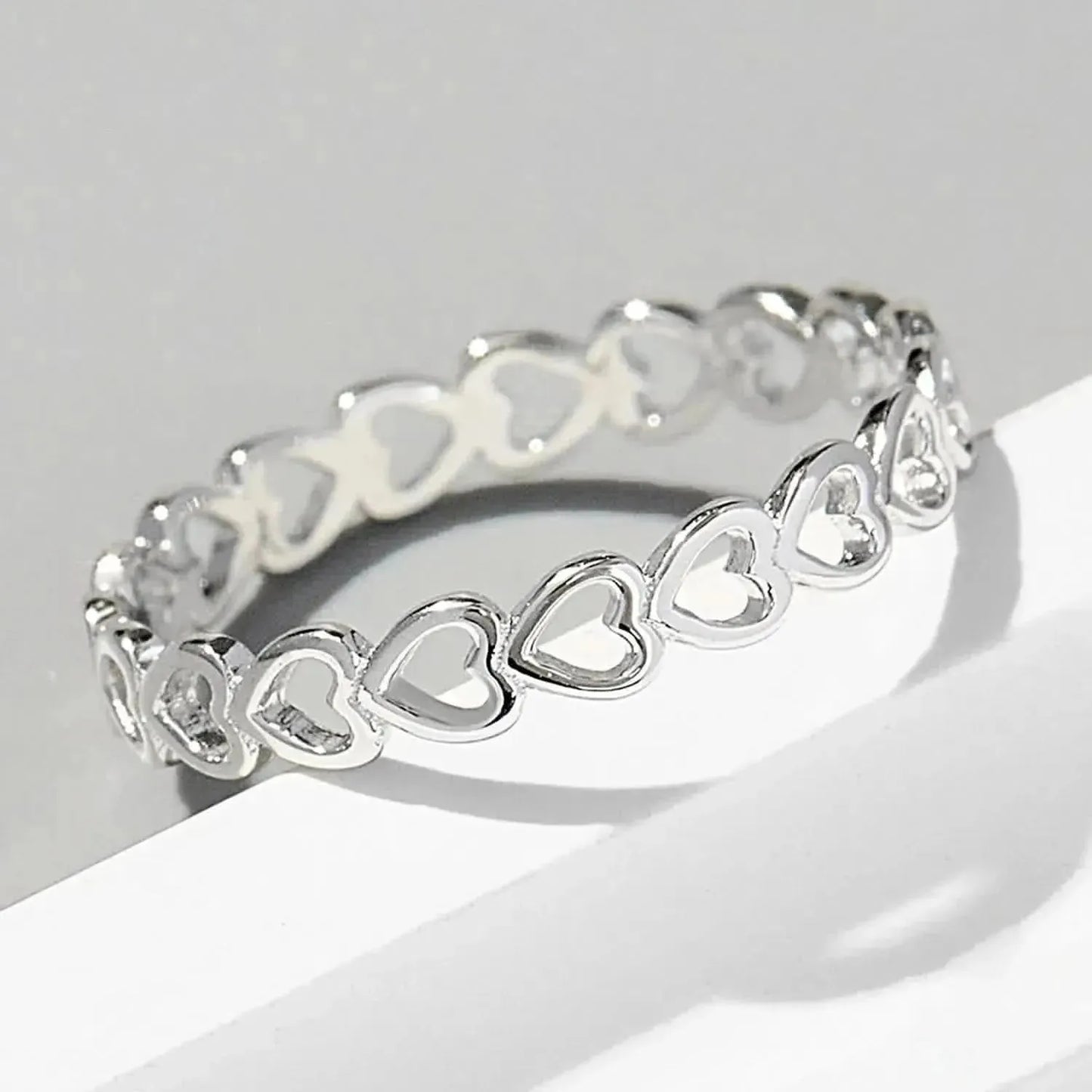 925 Sterling Silver Heart Link Ring - Bad Moms Club