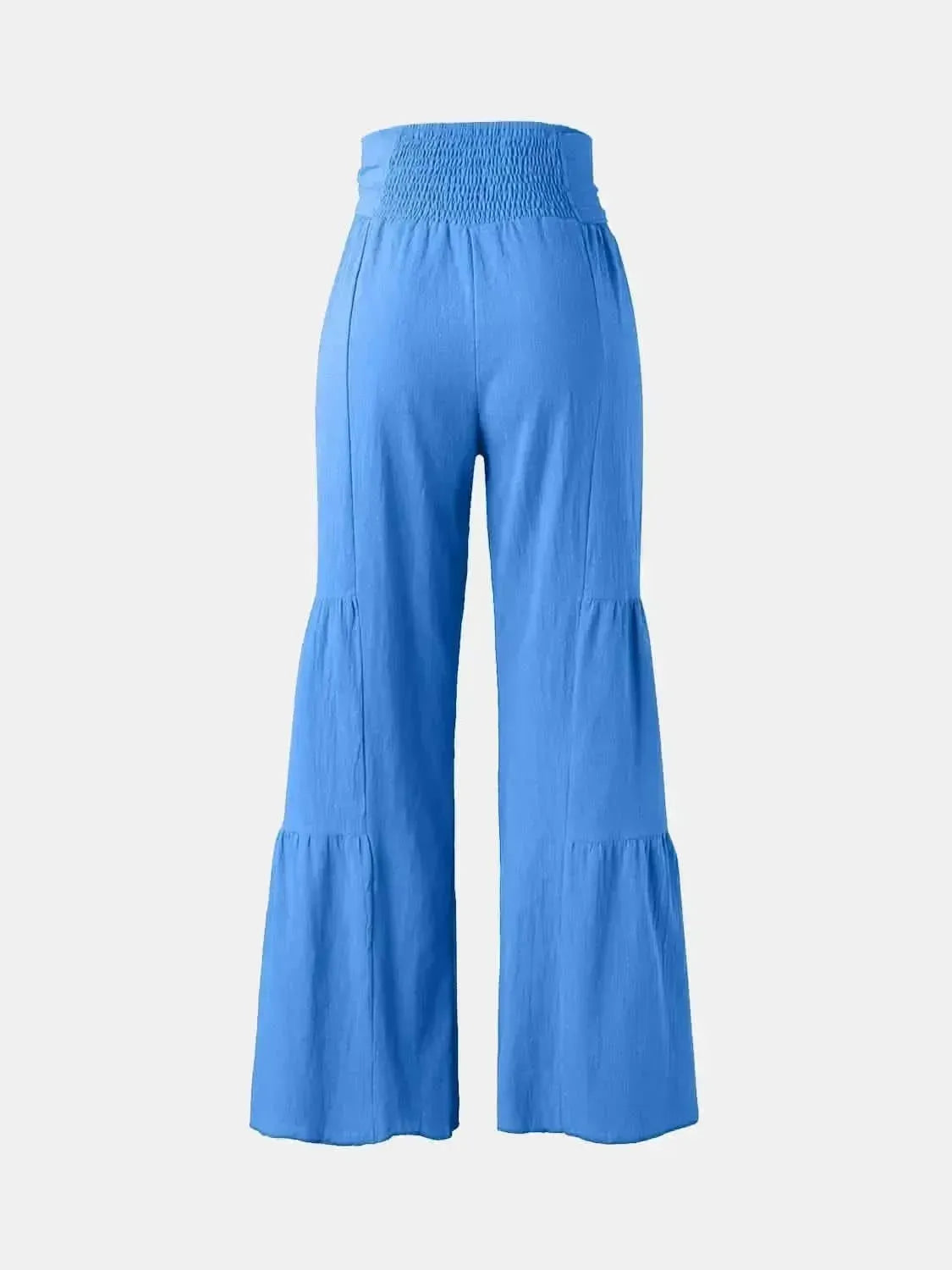 Tied Ruched Wide Leg Pants - Bad Moms Club