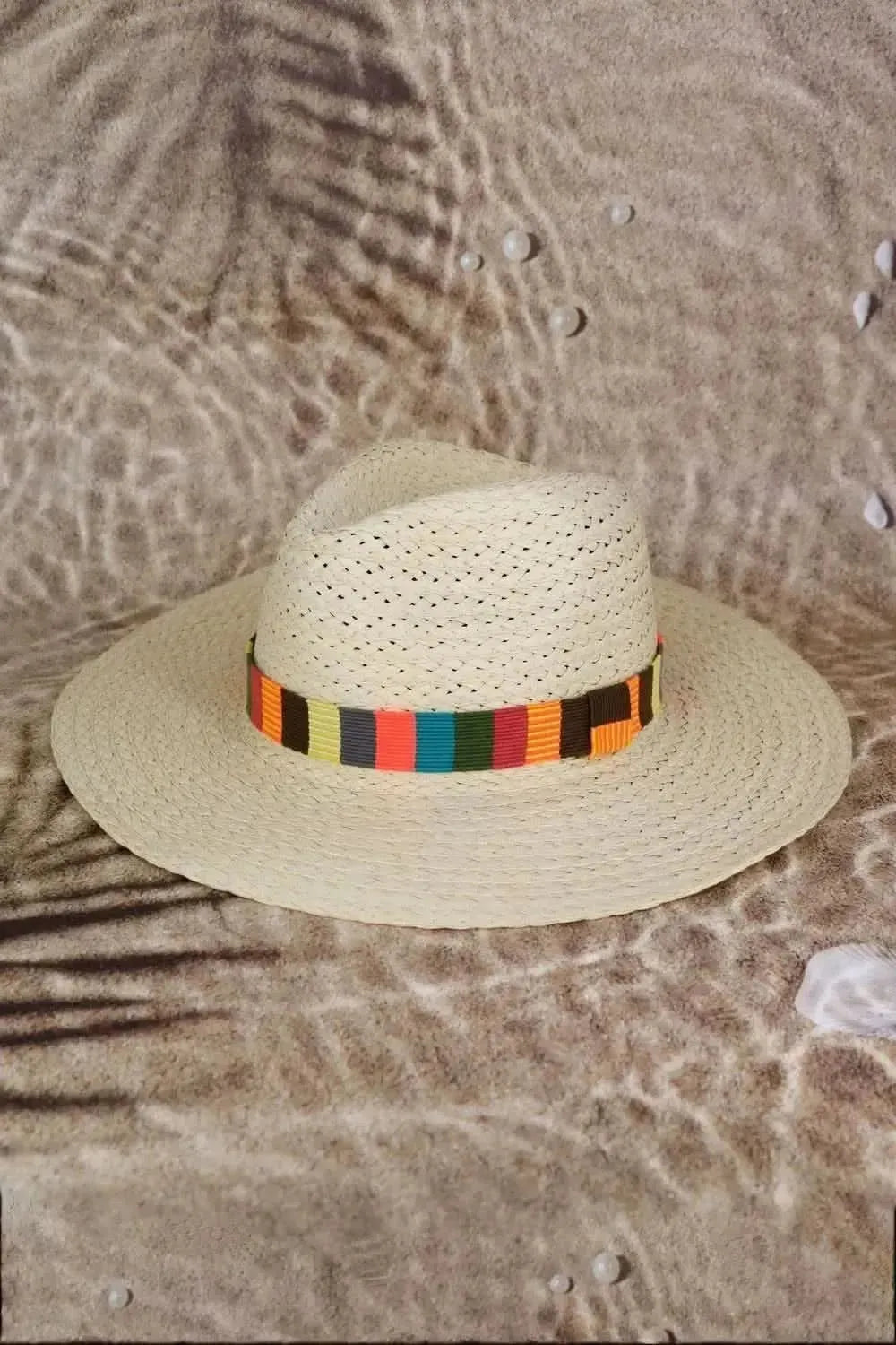 Fame Contrast Wide Brim Straw Hat - Bad Moms Club