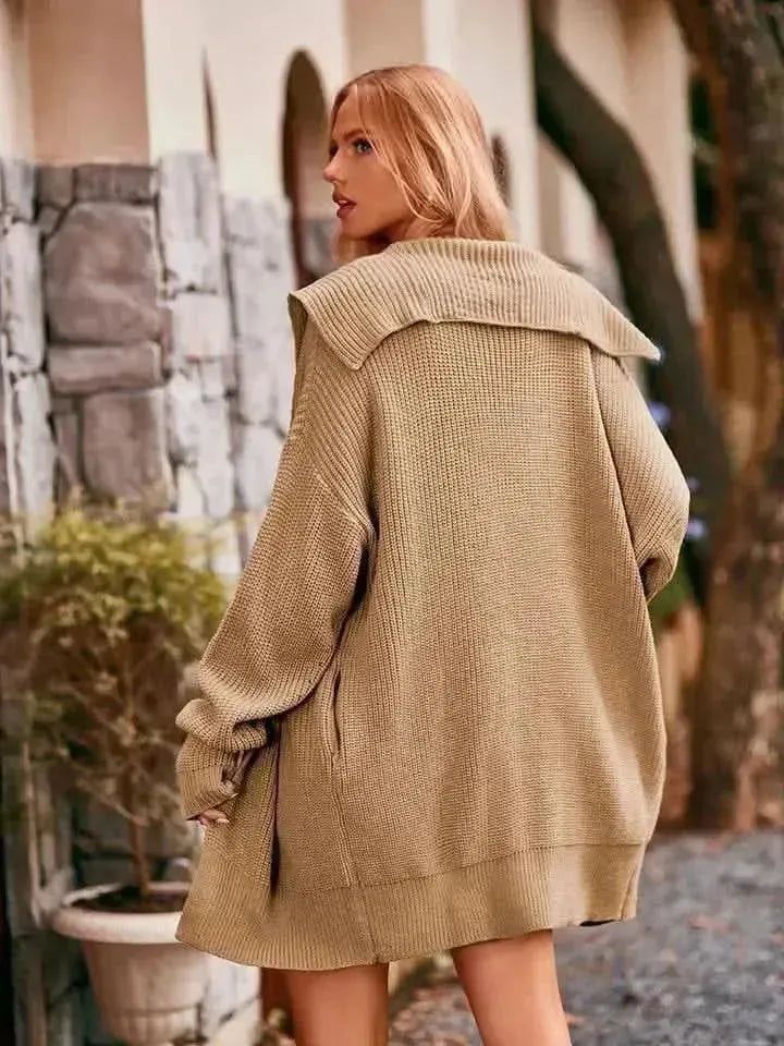 Dropped Shoulder Long Sleeve Cardigan - Bad Moms Club