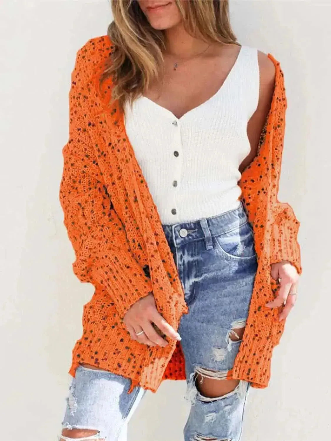 Multicolored Open Front Cardigan - Bad Moms Club