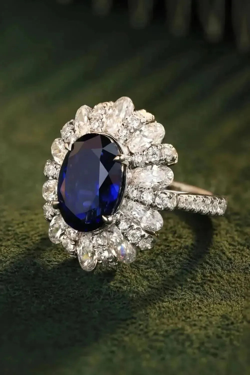 5 Carat Lab-Grown Sapphire Flower Shape Ring - Bad Moms Club