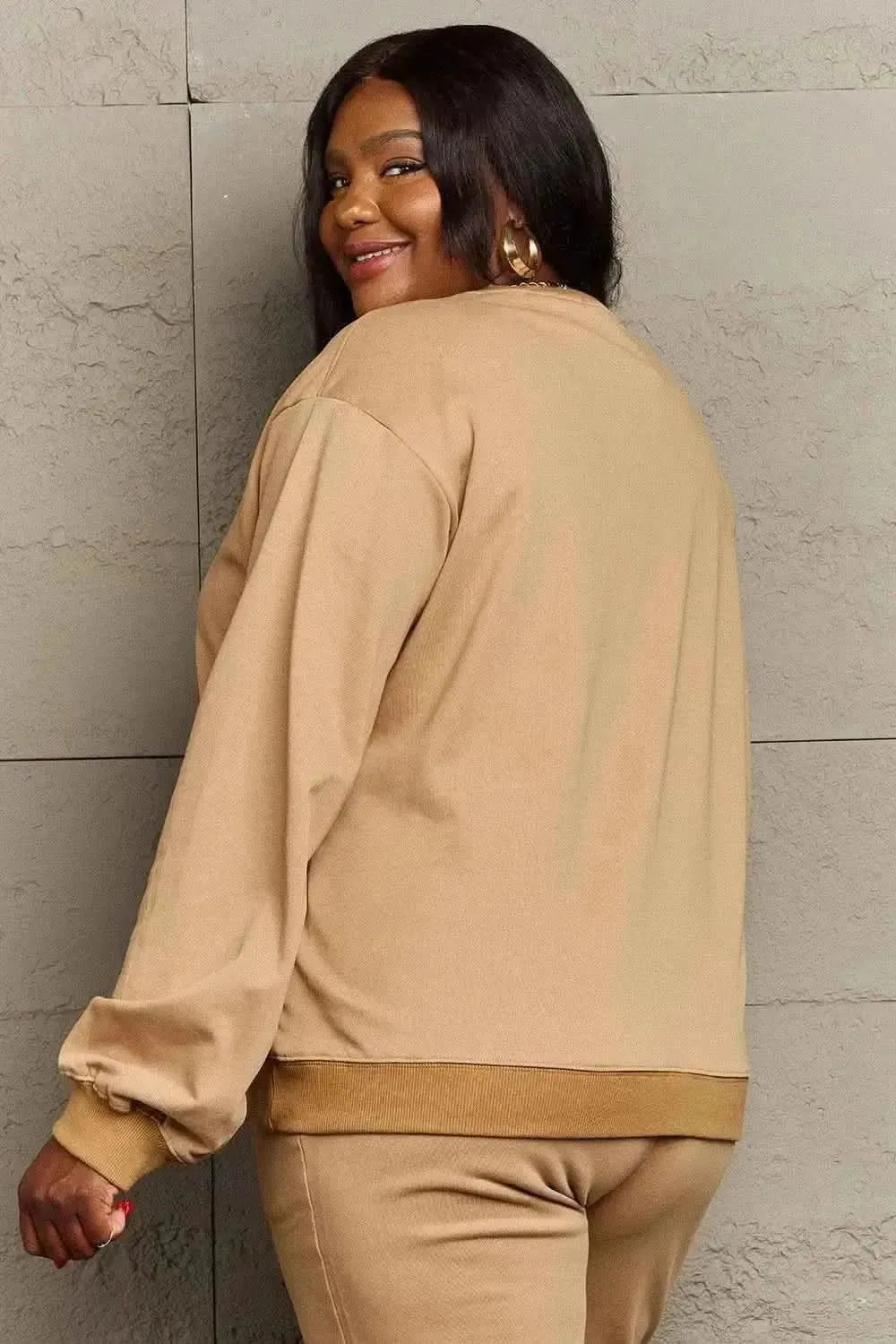 Simply Love Full Size Graphic Drop Shoulder Sweatshirt - Bad Moms Club