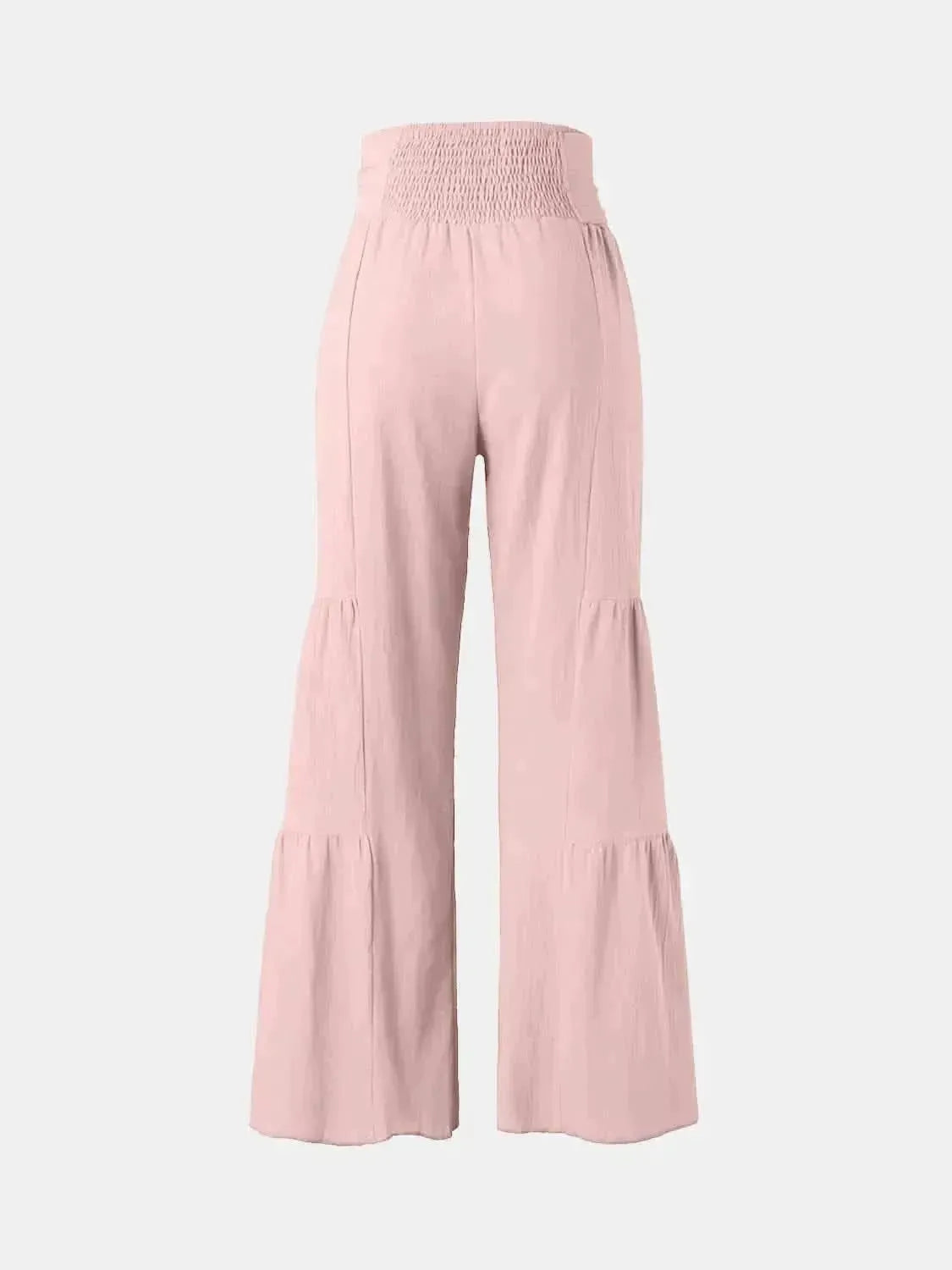Tied Ruched Wide Leg Pants - Bad Moms Club