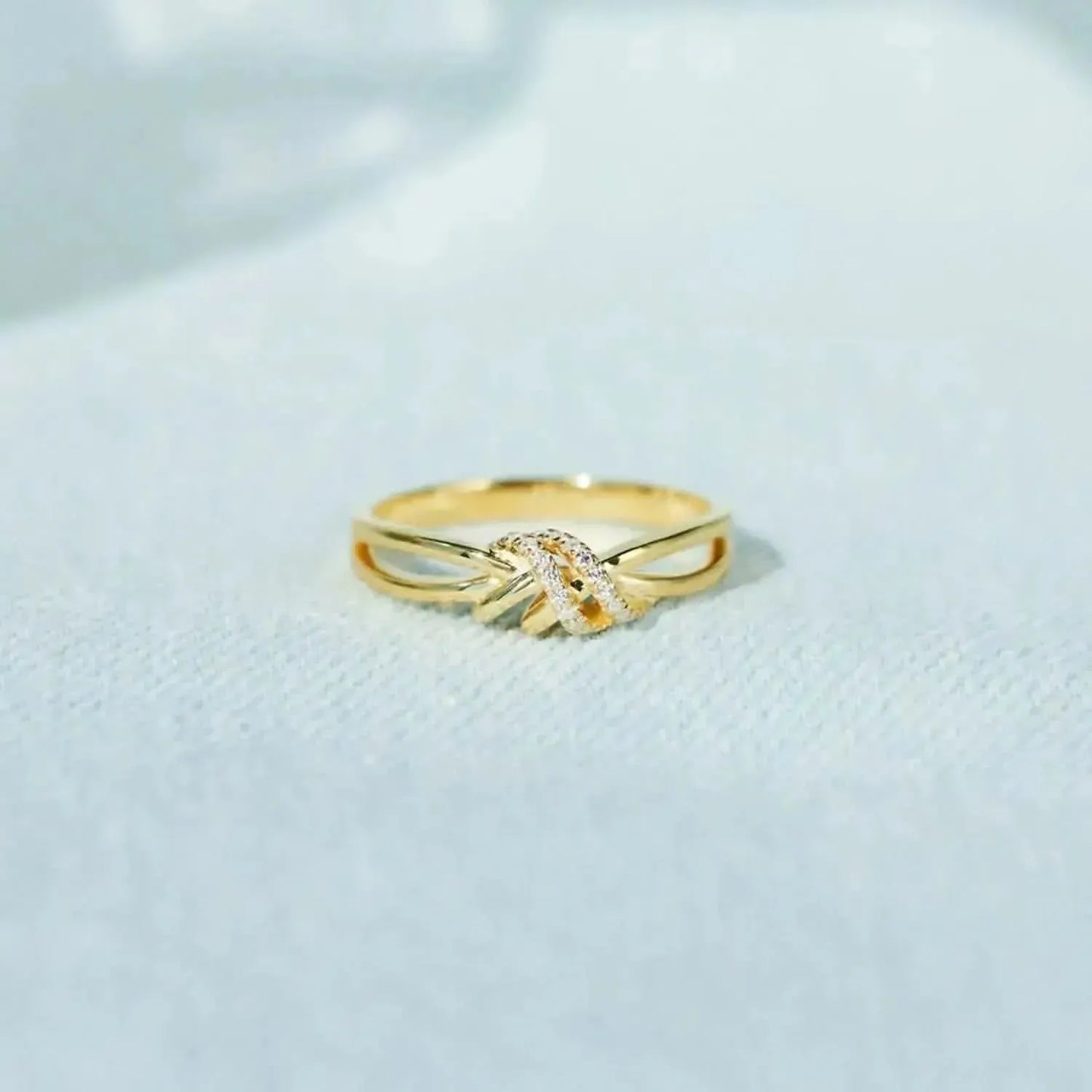 925 Sterling Silver Inlaid Zircon Wrapped Knot Ring - Bad Moms Club