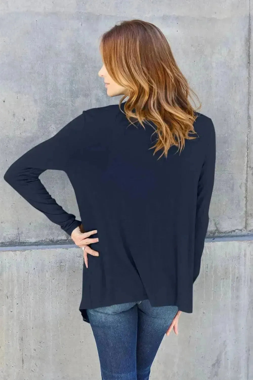 Basic Bae Full Size Open Front Long Sleeve Cardigan - Bad Moms Club
