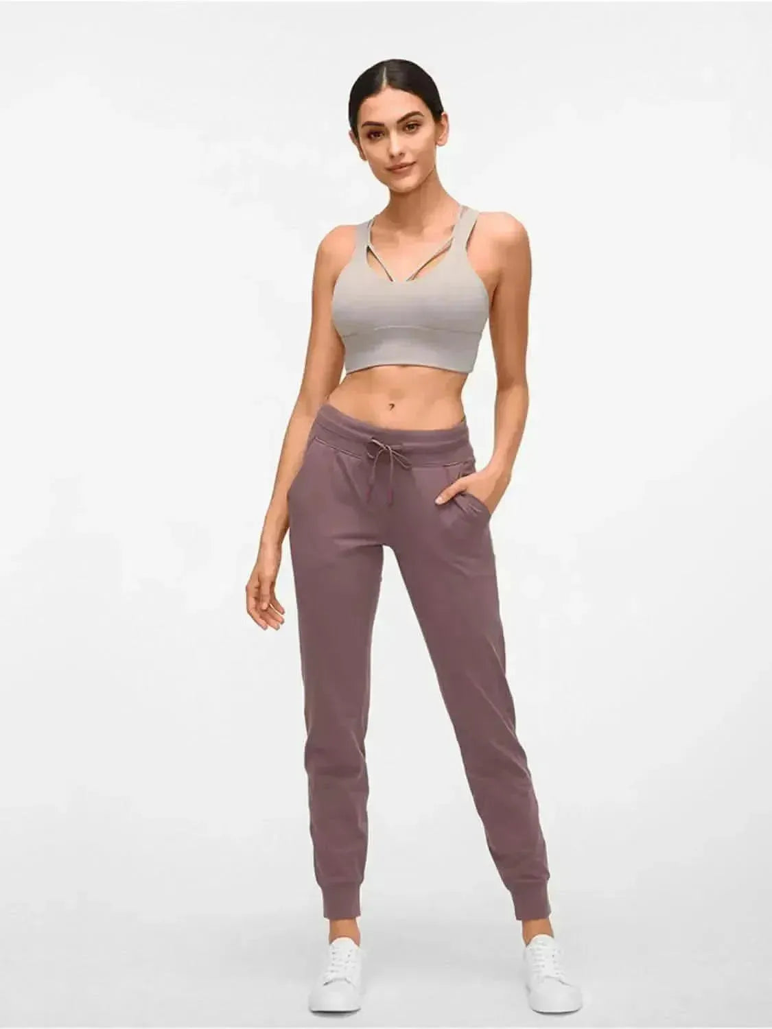 Double Take Tied Joggers with Pockets - Bad Moms Club