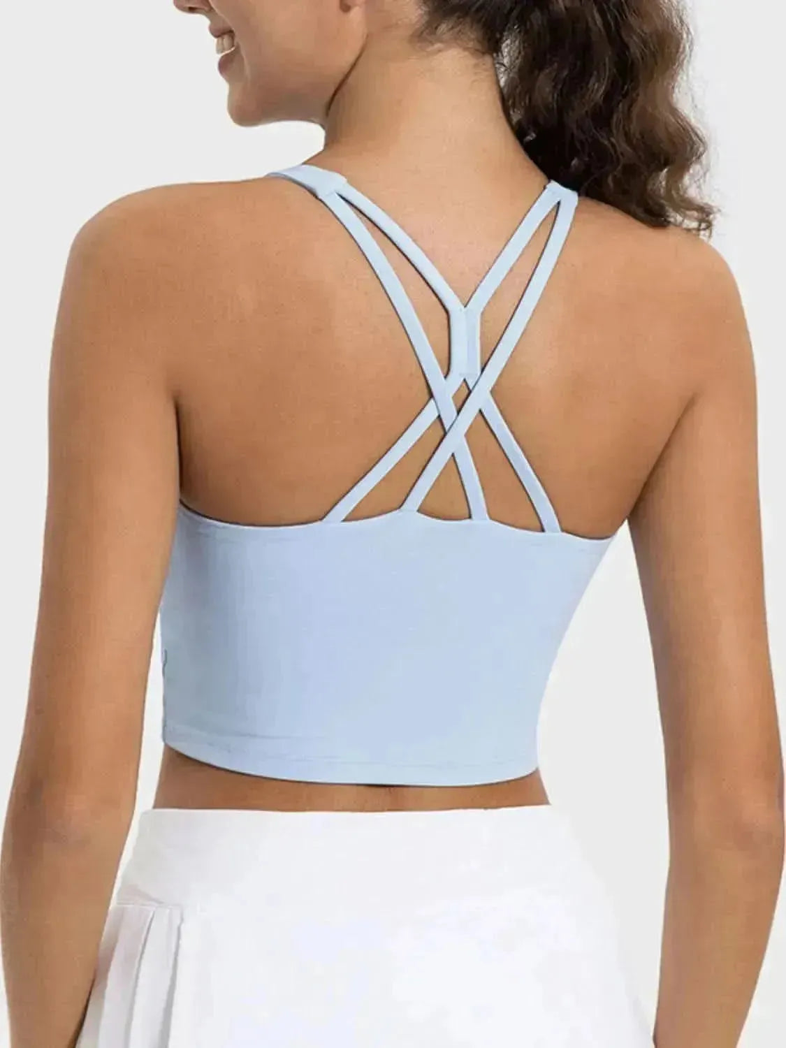 Crisscross Round Neck Active Tank - Bad Moms Club