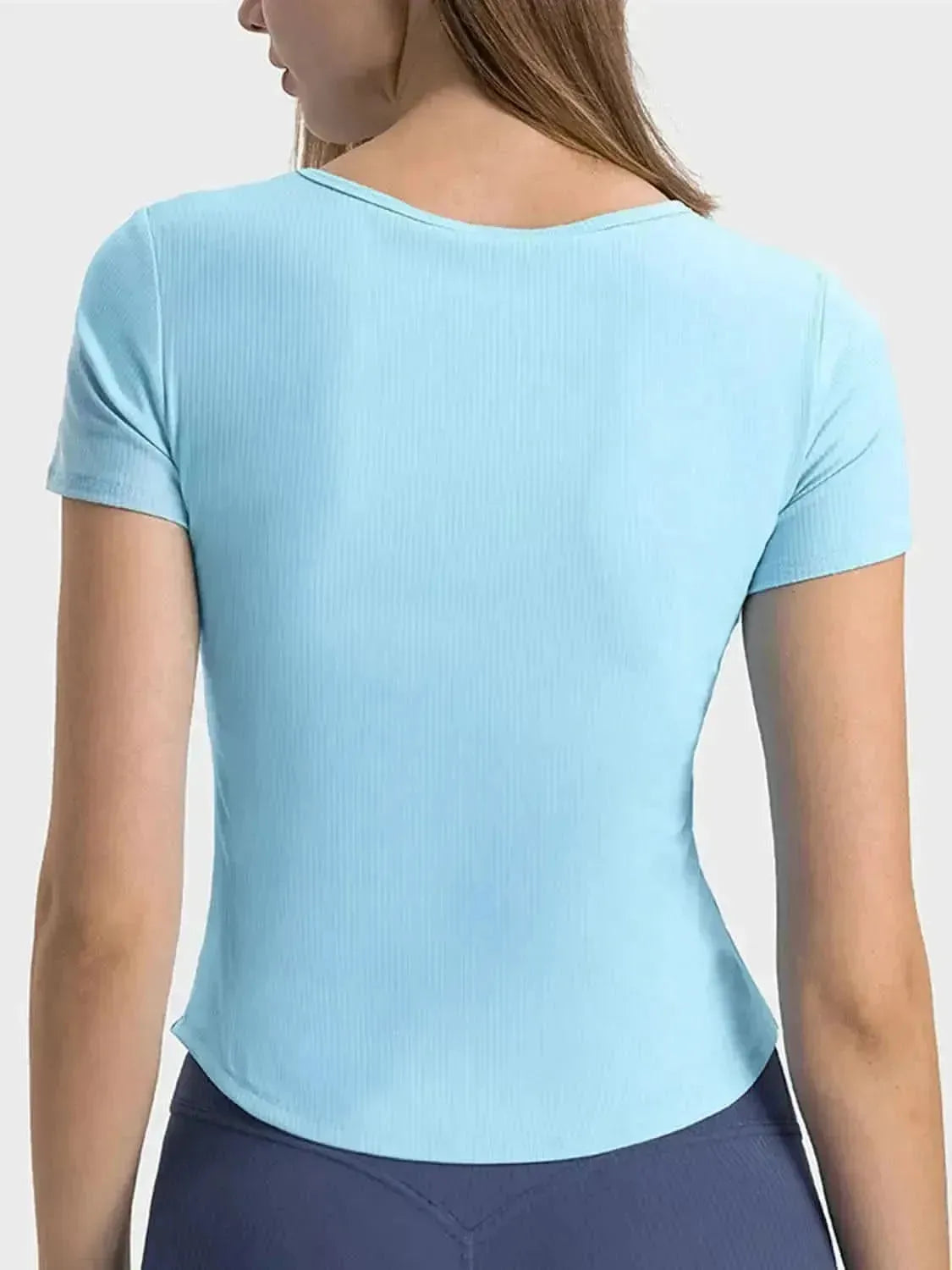 Notched Short Sleeve Active T-Shirt - Bad Moms Club