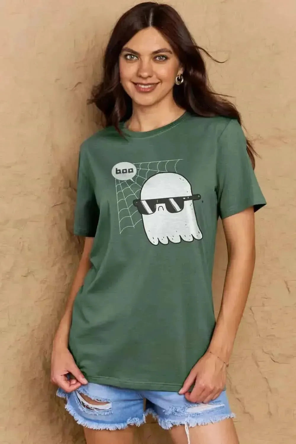 Simply Love Full Size BOO Graphic Cotton T-Shirt - Bad Moms Club