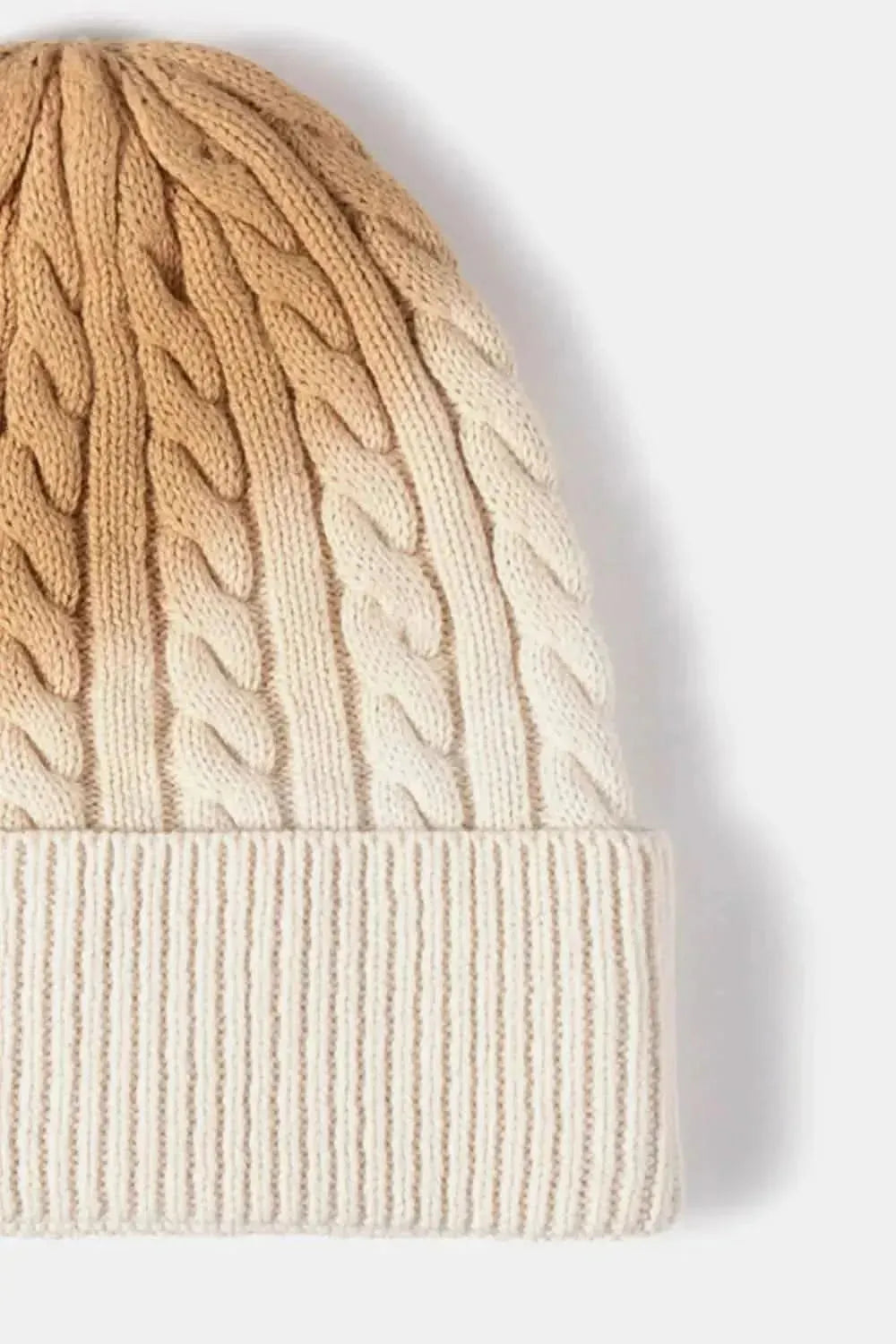 Contrast Tie-Dye Cable-Knit Cuffed Beanie - Bad Moms Club