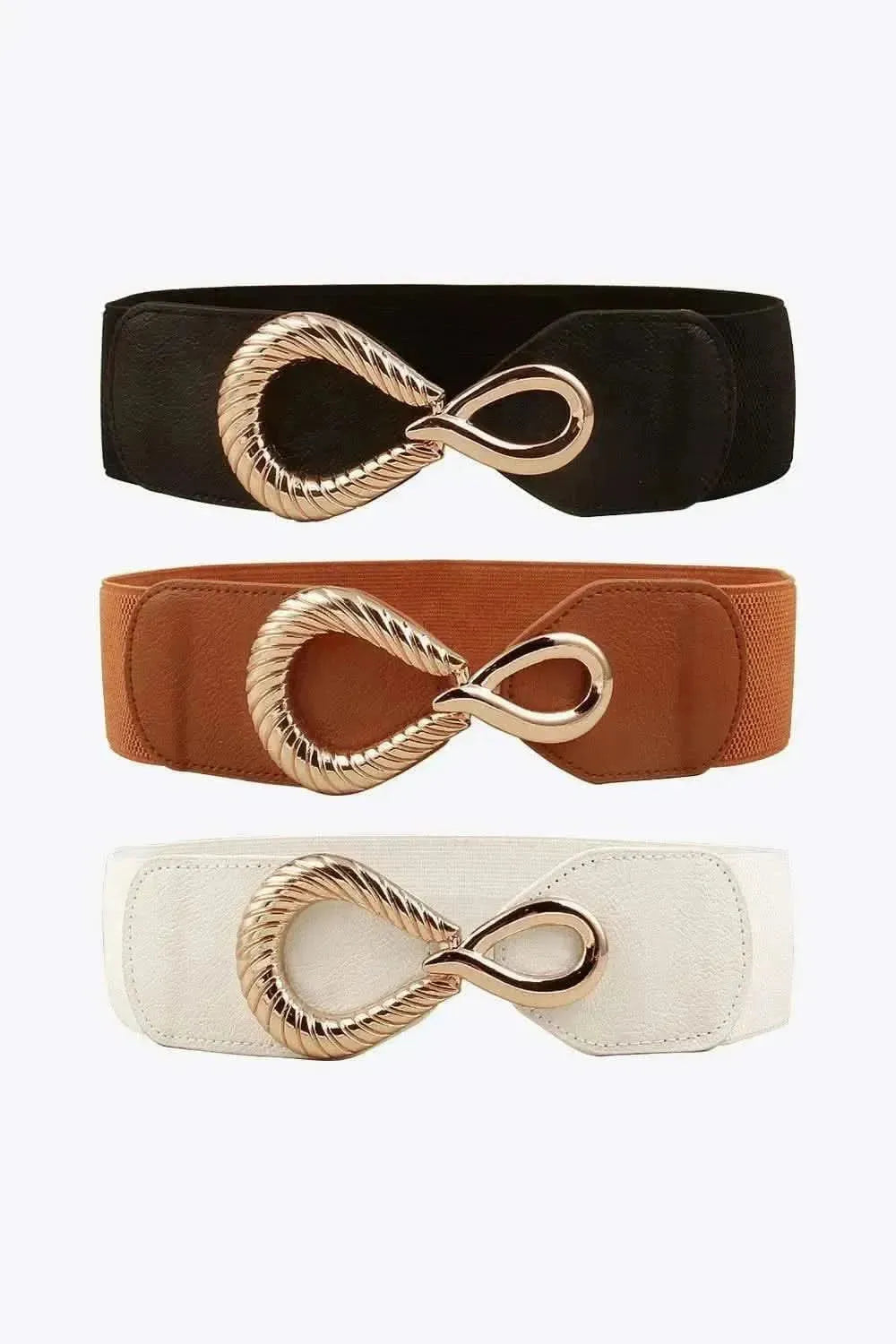 Ribbed Alloy Buckle Elastic Belt - Bad Moms Club