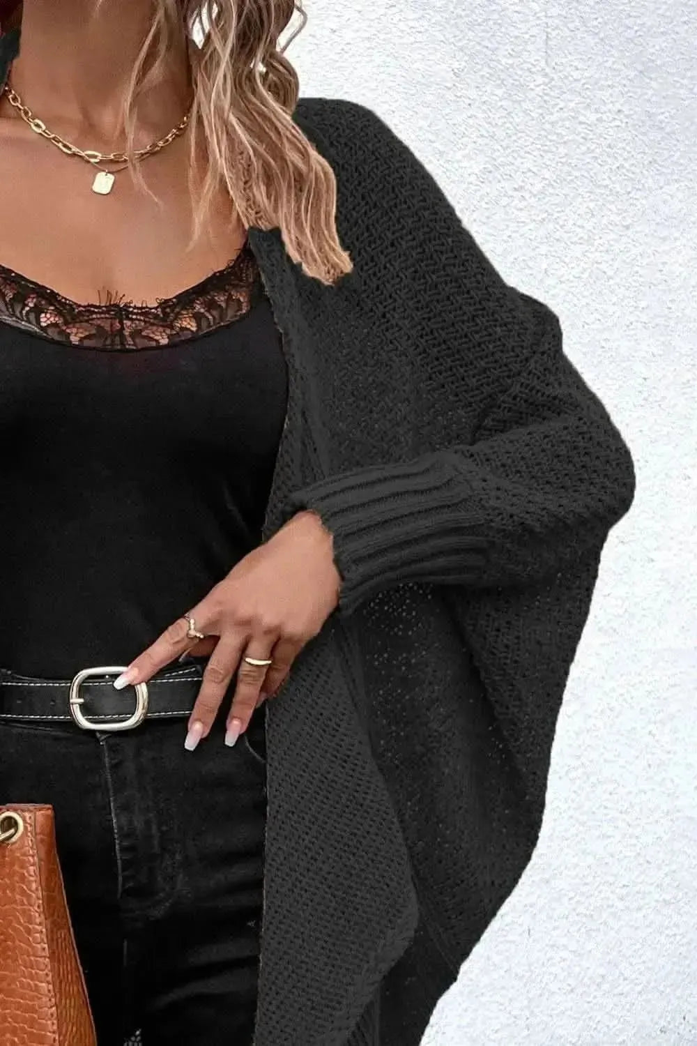 Open Front Dolman Sleeve Cardigan - Bad Moms Club
