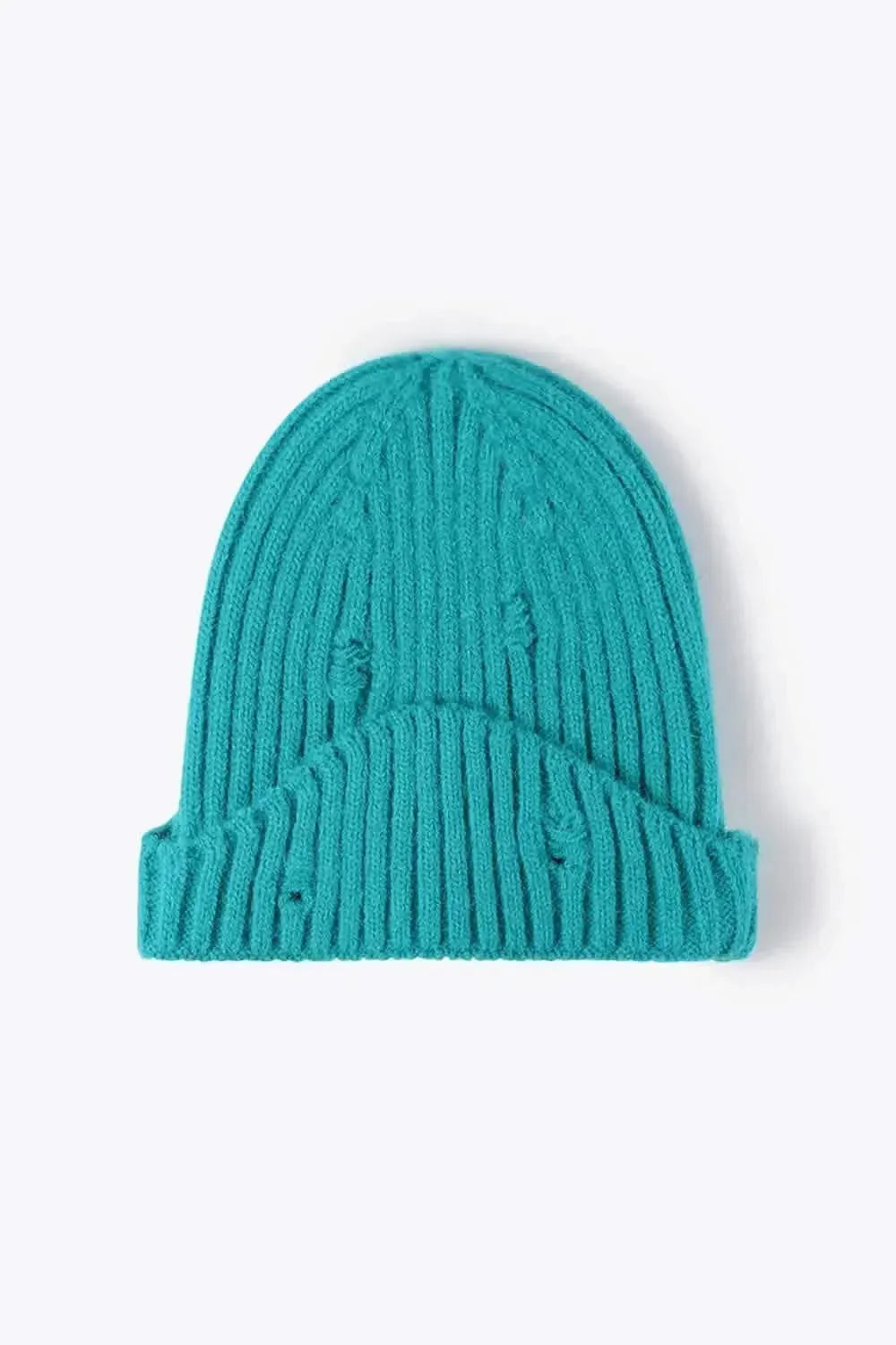 Distressed Rib-Knit Beanie - Bad Moms Club