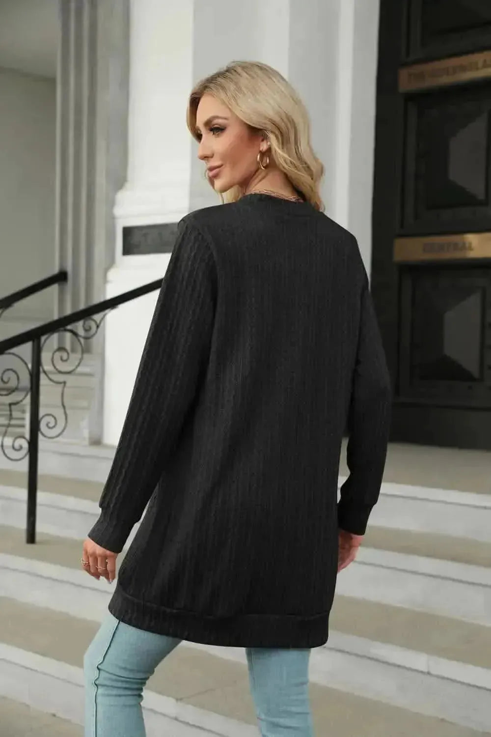 Button Down Longline Cardigan with Pockets - Bad Moms Club