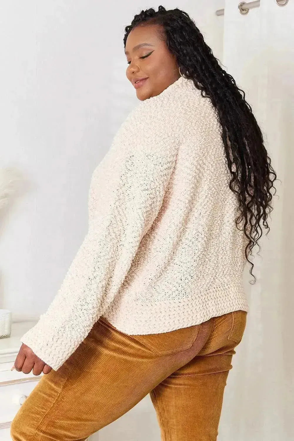 Double Take Open Front Long Sleeve Cardigan - Bad Moms Club