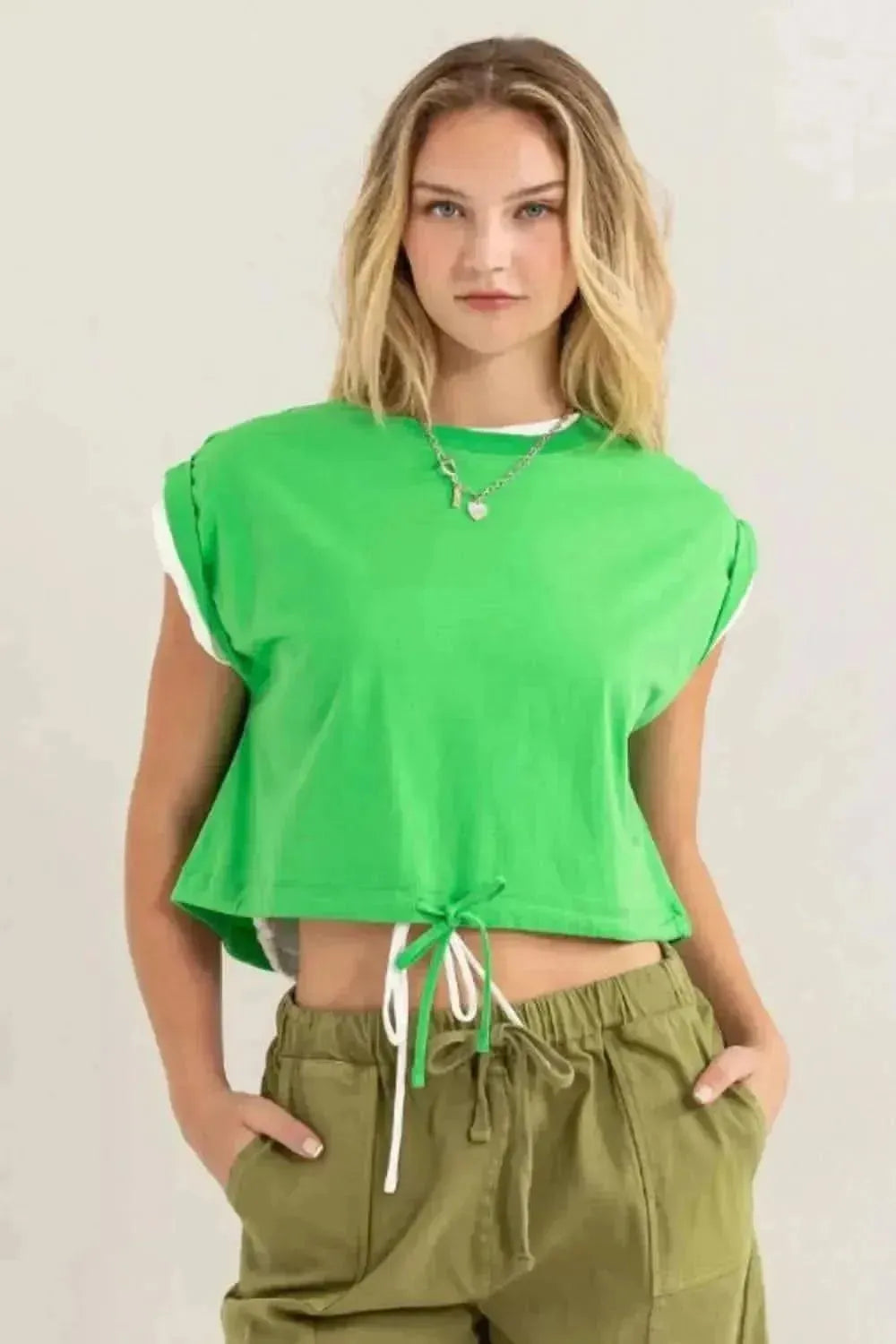 HYFVE Drawstring Hem Crop Top - Bad Moms Club