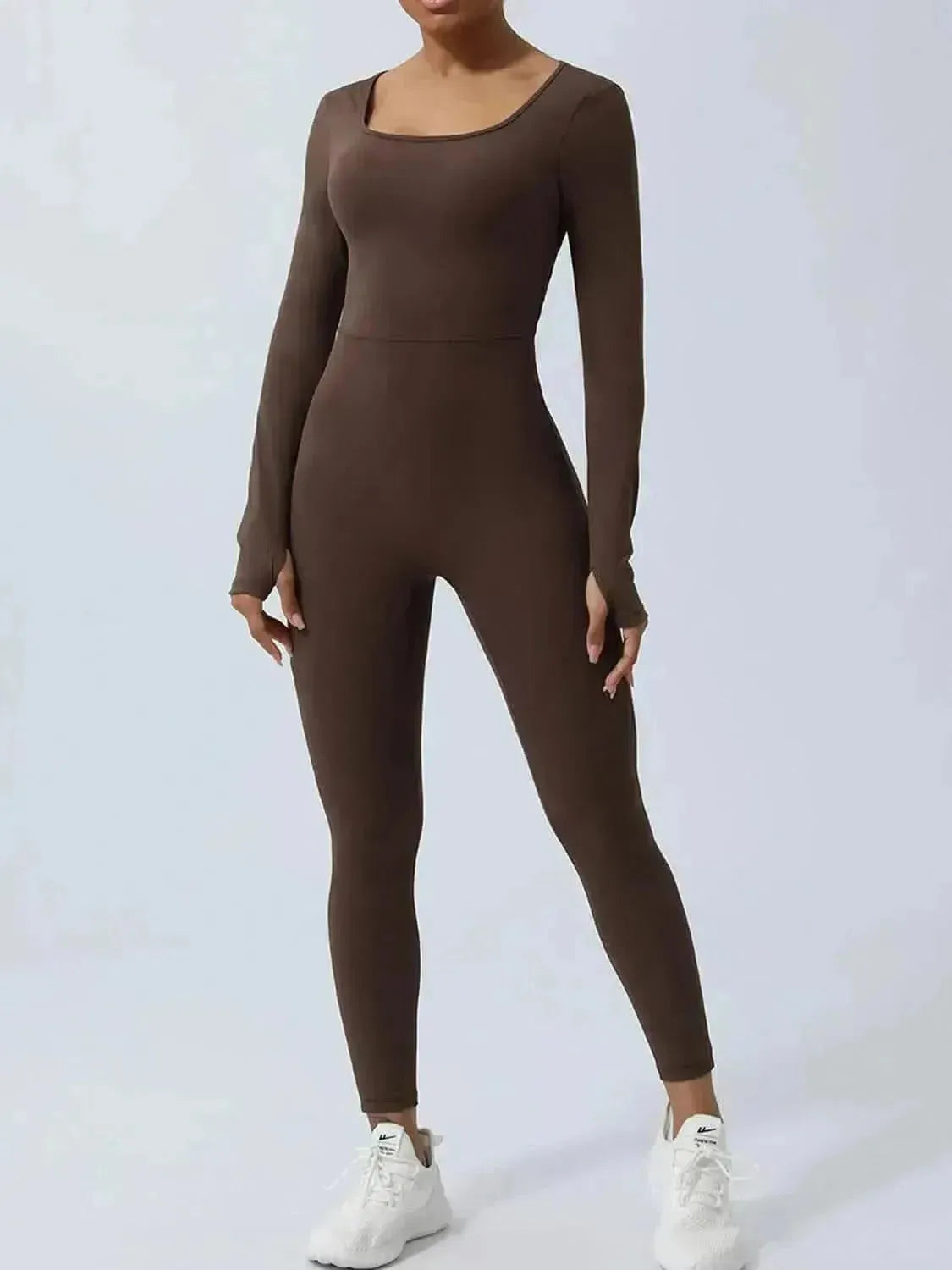 Twisted Backless Long Sleeve Jumpsuit - Bad Moms Club