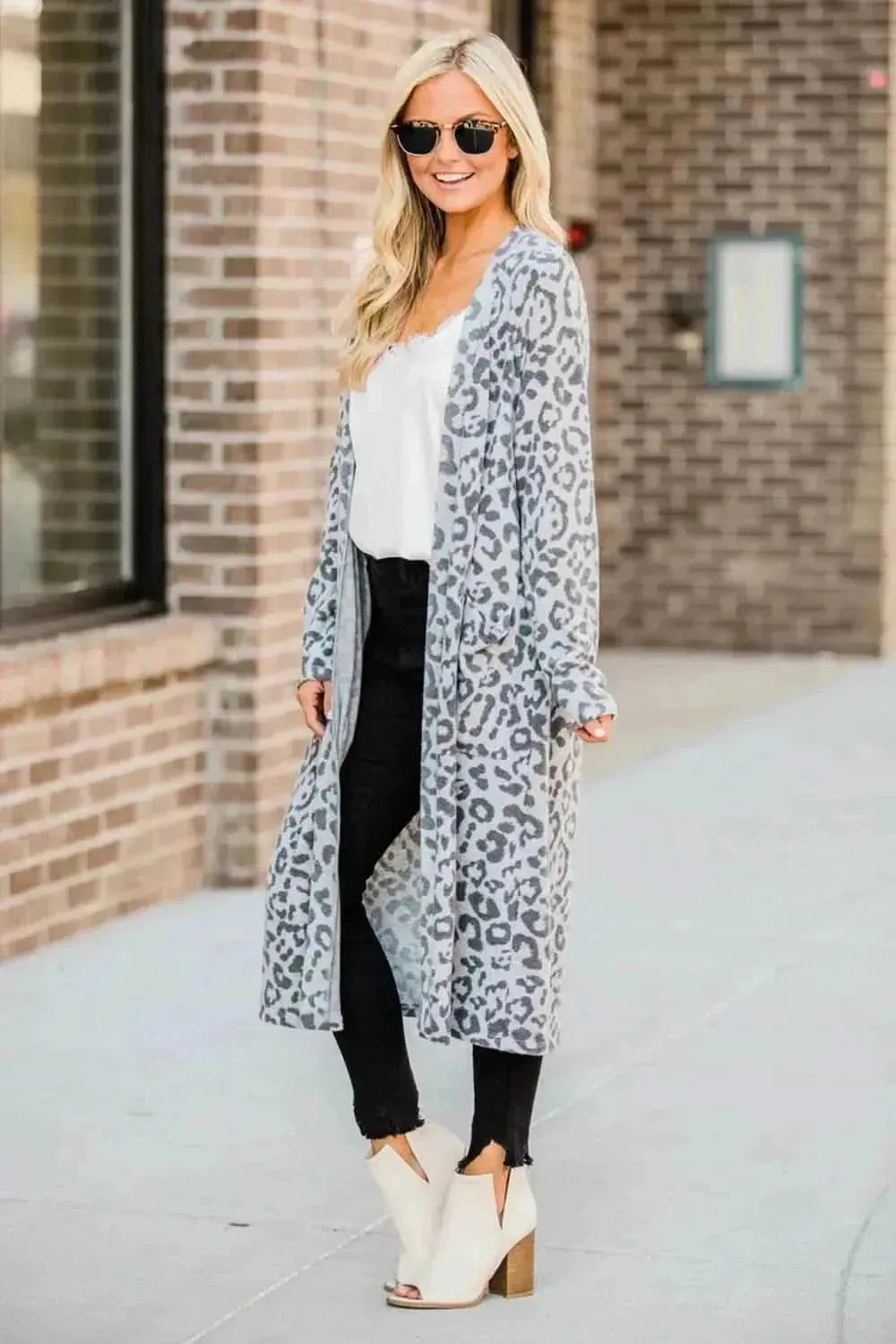 Open Front Leopard Cardigan - Bad Moms Club