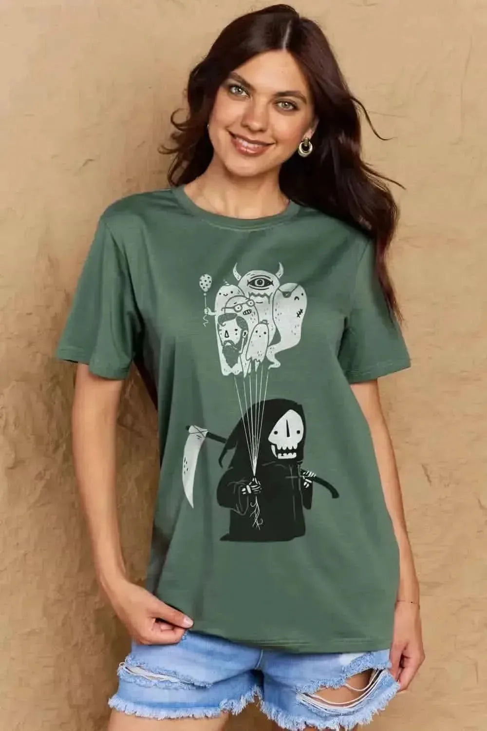 Simply Love Full Size Death Graphic T-Shirt - Bad Moms Club