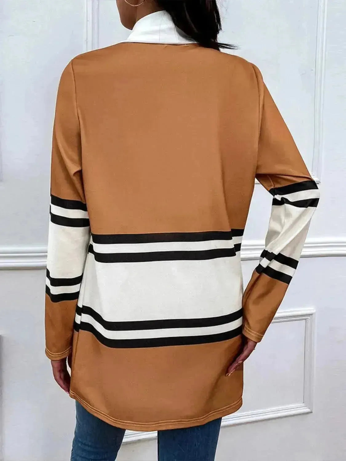 Color Block Open Front Cardigan - Bad Moms Club