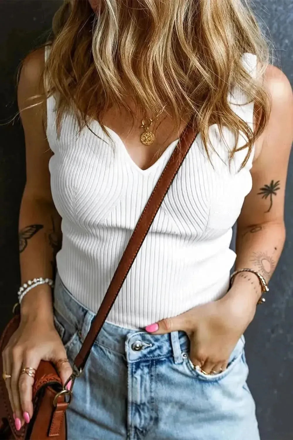 Sweetheart Neck Wide Strap Tank - Bad Moms Club
