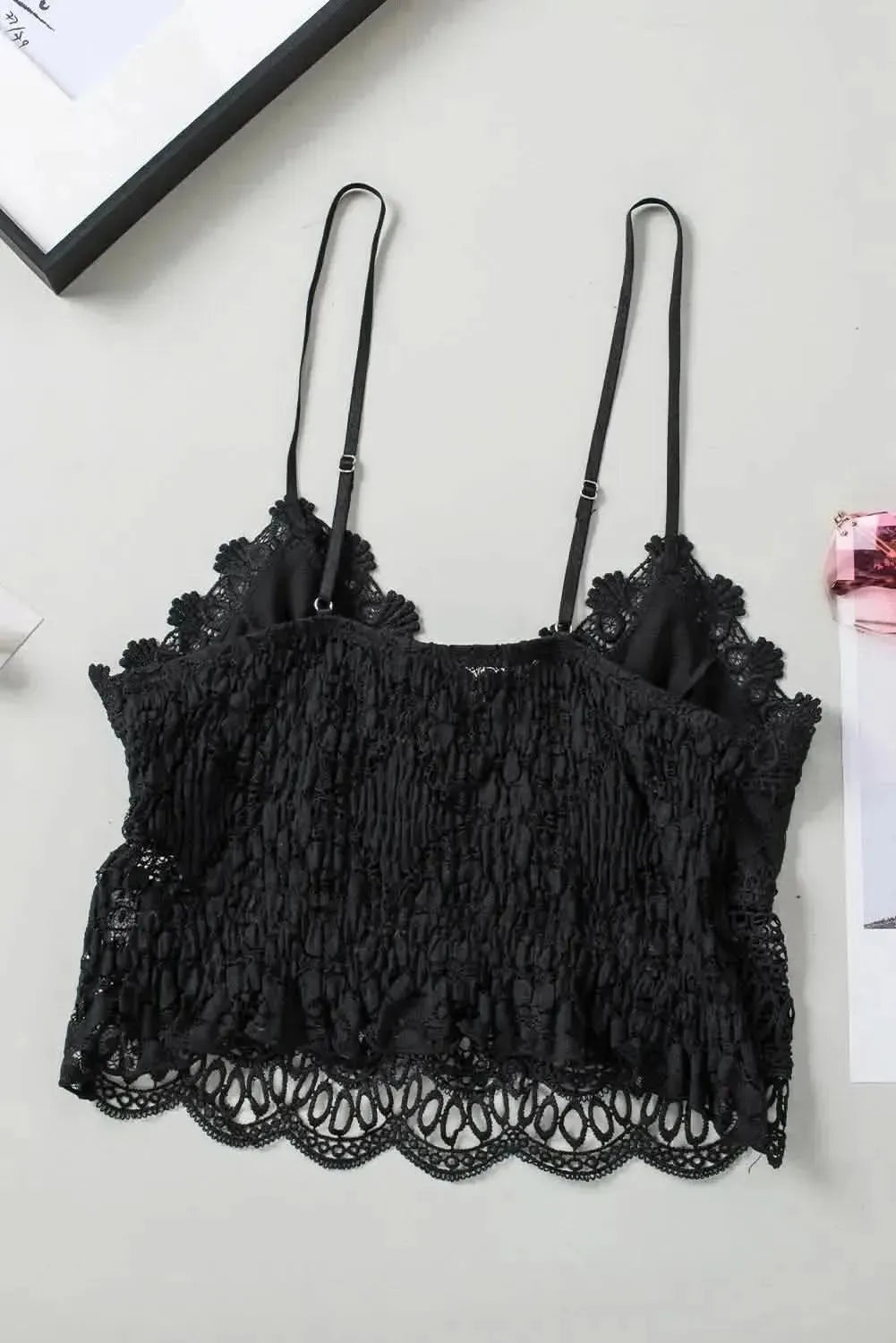 V-Neck Lace Cropped Cami - Bad Moms Club