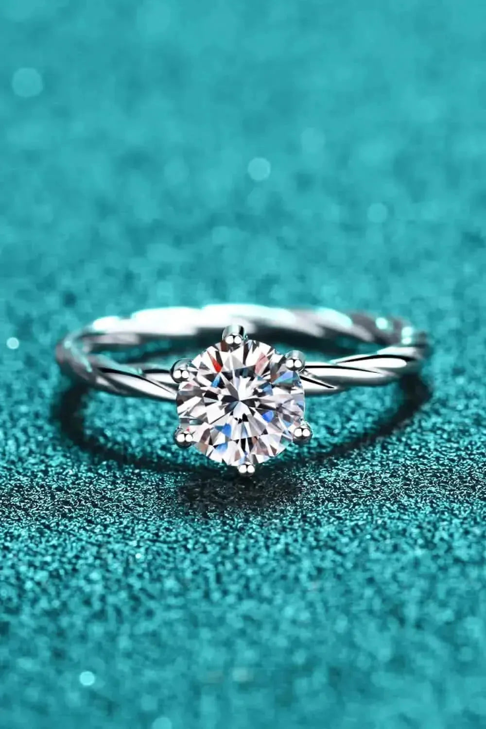 1 Carat Moissanite 6-Prong Twisted Ring - Bad Moms Club