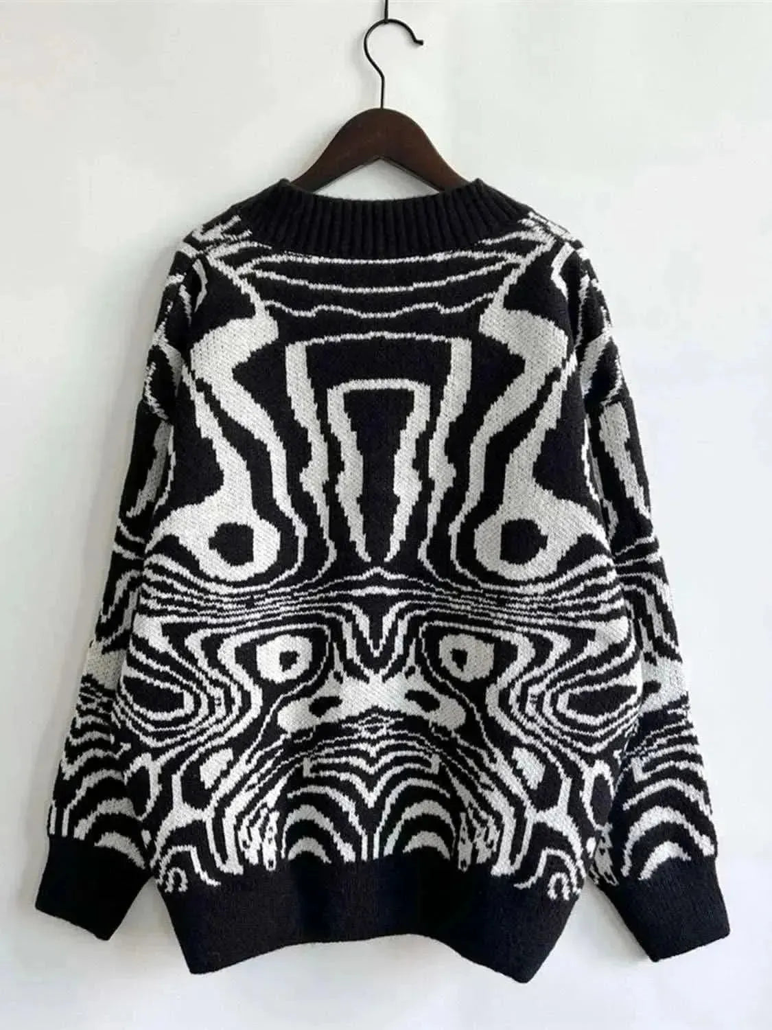 Abstract Pattern Button Down Cardigan - Bad Moms Club
