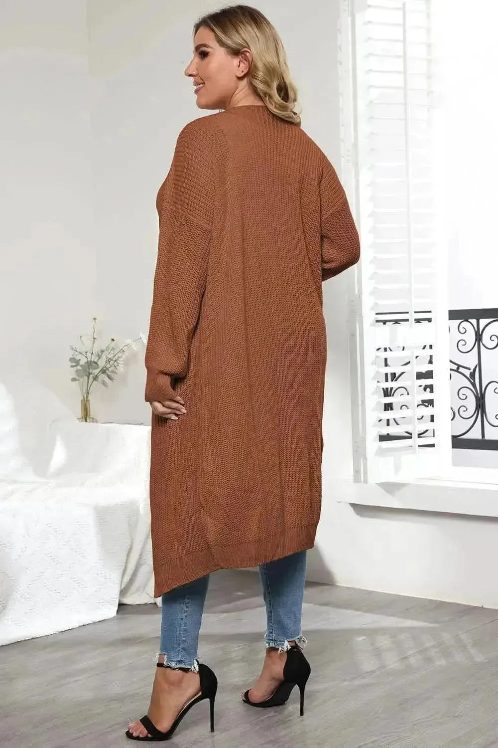 Plus Size Open Front Long Sleeve Cardigan - Bad Moms Club
